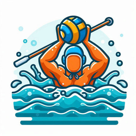 Swimming athlete in snorkeling mask and goggles. Vector illustration.のイラスト素材