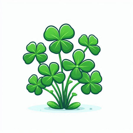 Four leaf clover isolated on white background. St. Patrick's Day vector illustration.のイラスト素材
