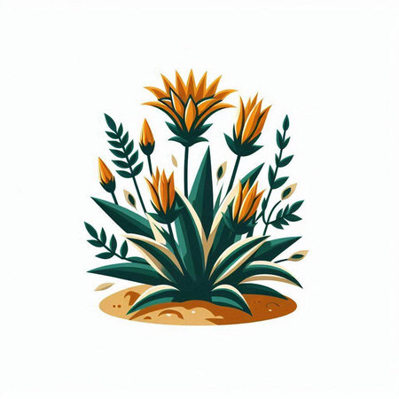 Tropical flower vector illustration. Exotic plant isolated on white background.のイラスト素材
