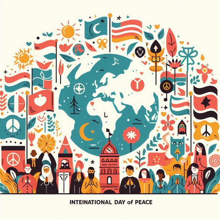 International Day of Remembrance in the USA. Vector illustration with doodle elements.のイラスト素材