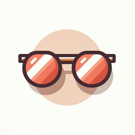 Sunglasses flat icon. Sunglasses vector illustration on white backgroundのイラスト素材