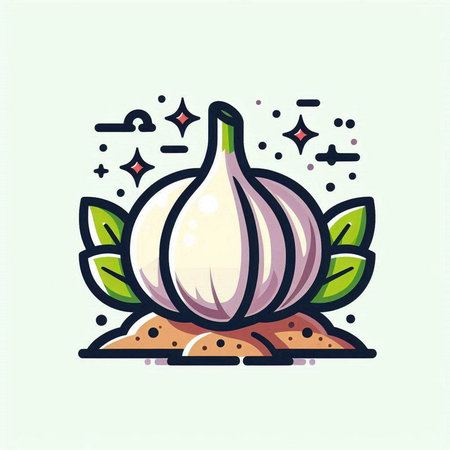 Garlic vector icon. Vegetable icon. Garlic vector iconのイラスト素材