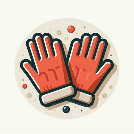 Gloves icon. Vector illustration in flat style on white background.のイラスト素材