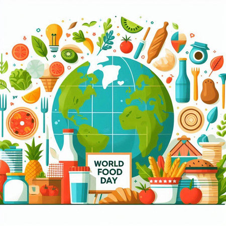 World food day concept. Vector illustration of World food day concept.のイラスト素材