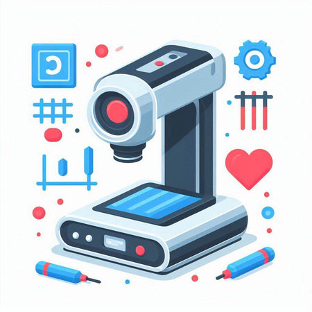 Vector 3d isometric illustration of video camera. Webcam icon.のイラスト素材