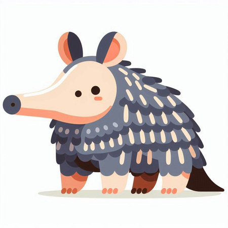 Cute hedgehog isolated on white background. Vector cartoon character illustration.のイラスト素材