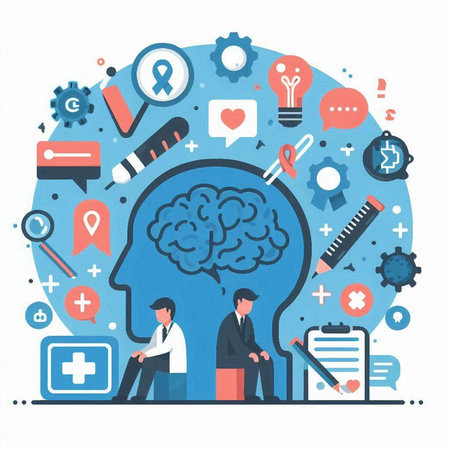 Brainstorming, creative thinking, brainstorming concept. Vector illustrationのイラスト素材