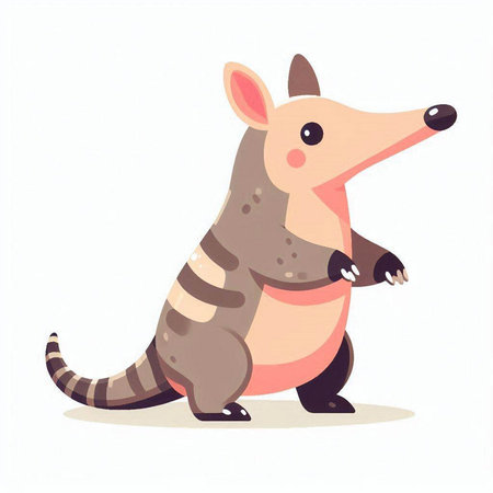 Cute cartoon armadillo. Vector illustration of a funny animal.のイラスト素材