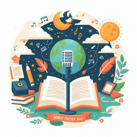 Vector illustration of a world book day. Flat style design elements for web, site, advertising, banner, poster and other users.のイラスト素材