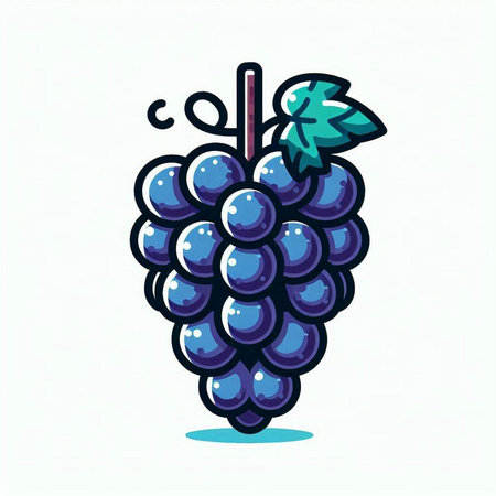 Grapes icon. Vector illustration of a bunch of grapes.のイラスト素材