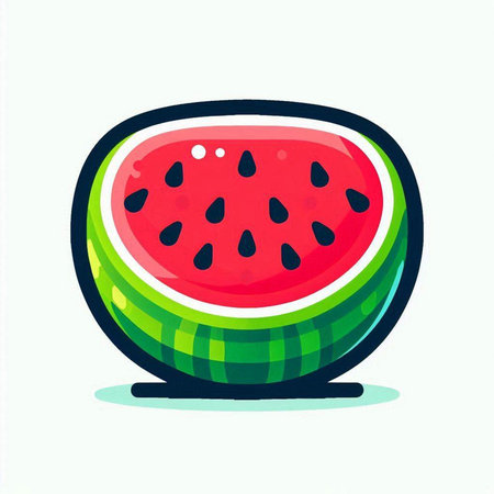 Watermelon vector illustration. Watermelon icon. Watermelon fruit.のイラスト素材