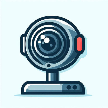Webcam icon. Vector illustration in flat style. Webcam icon.のイラスト素材