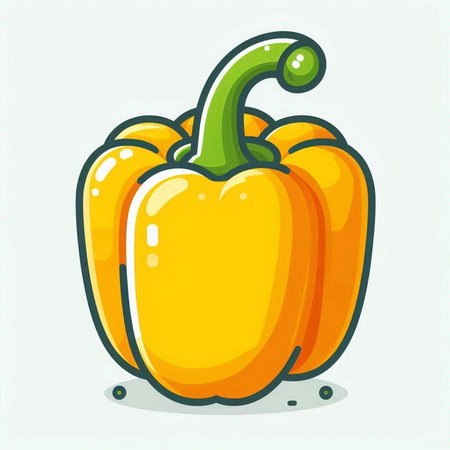 Illustration of a bell pepper on a white background. Vector illustration.のイラスト素材