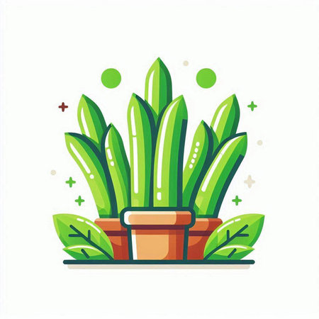 Illustration of a houseplant in a pot. Vector illustration.のイラスト素材