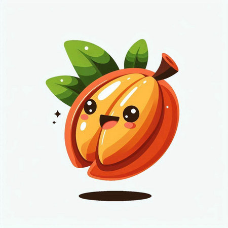 Cute cartoon character of carambola fruit. Vector illustration.のイラスト素材