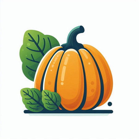 Pumpkin isolated on white background. Vector illustration. Eps 10.のイラスト素材