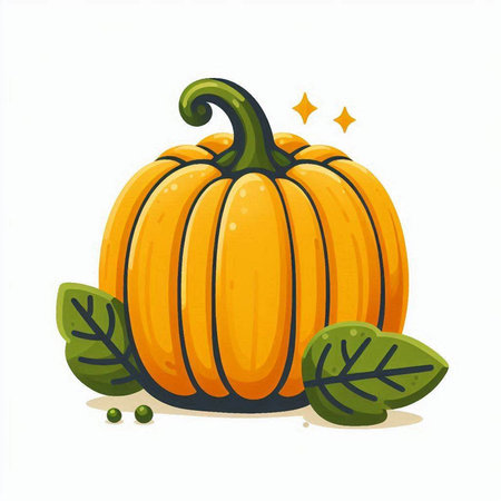 Pumpkin vector illustration, isolated on white background. Cartoon style.のイラスト素材