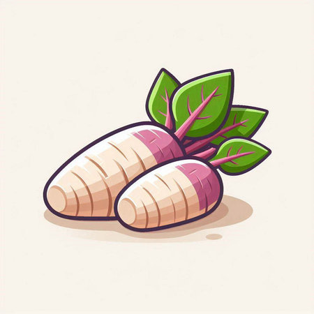 Radish vector illustration. Radish isolated on white background. Radish icon.のイラスト素材