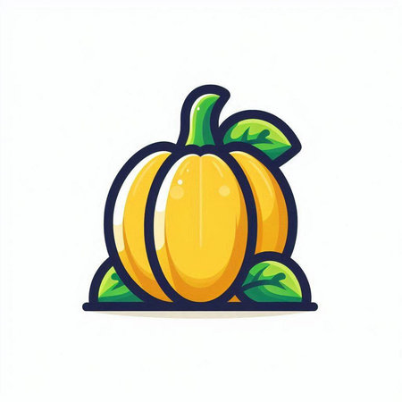 Pumpkin icon. Vector illustration in cartoon style. Isolated on white background.のイラスト素材