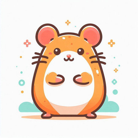 Cute hamster. Cute cartoon character. Vector illustration.のイラスト素材