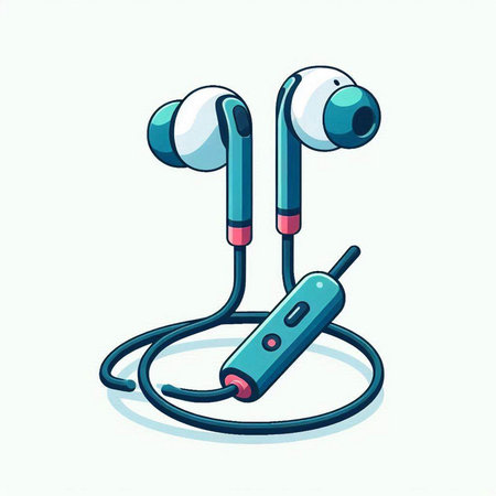 Headphones on a white background. Vector illustration in cartoon style.のイラスト素材