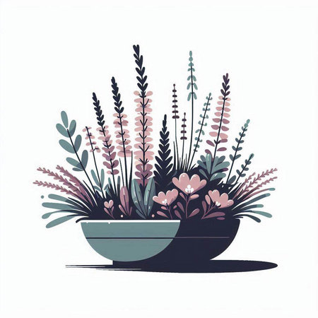 Flower in a pot on a white background. Vector illustration.のイラスト素材