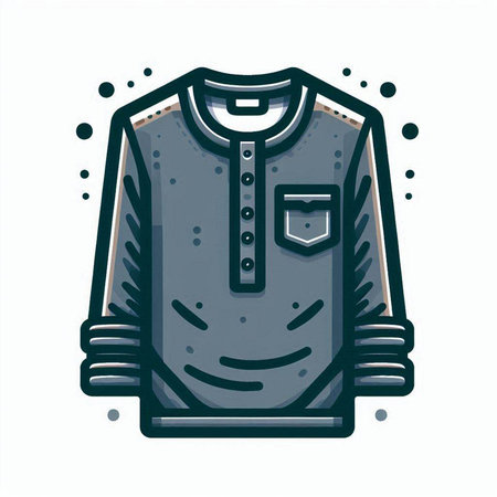 Stylized vector illustration of a shirt on a white background.のイラスト素材