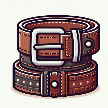 Illustration of brown belt on a white background. Vector illustration.のイラスト素材