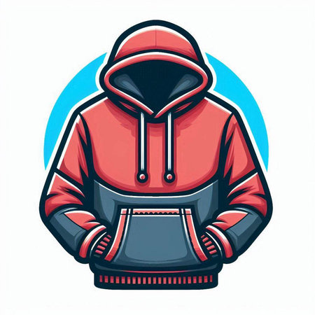 Hooded hoodie. Vector illustration of a hoody.のイラスト素材
