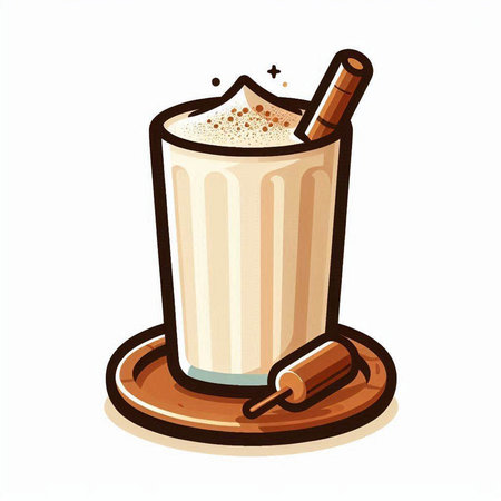 Illustration of a cup of cappuccino with cinnamon stickのイラスト素材