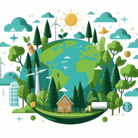 Ecology concept. Save the planet. Vector illustration for your designのイラスト素材