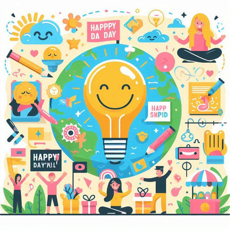 Happy people around the world. Happy people around the world. Vector illustration.のイラスト素材