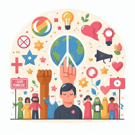 Human rights concept in flat style. Vector illustration on white background.のイラスト素材