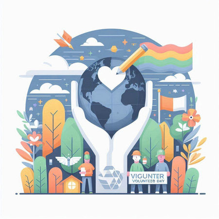 Flat design vector illustration concept for World Environment Day. Save the planet.のイラスト素材