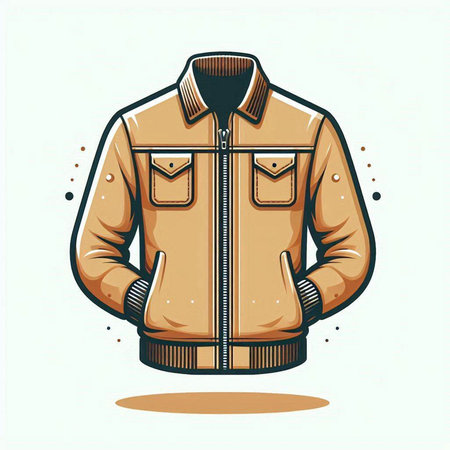 Vector illustration of men's jacket in retro style on white background.のイラスト素材