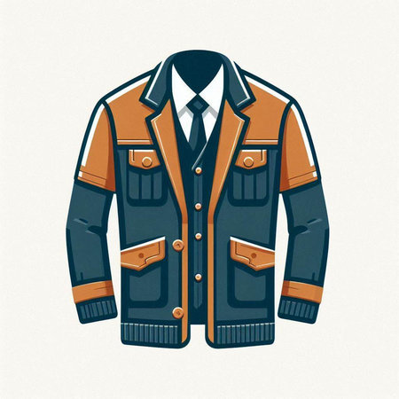 Mens jacket with pockets. Vector illustration of a jacket with pockets.のイラスト素材