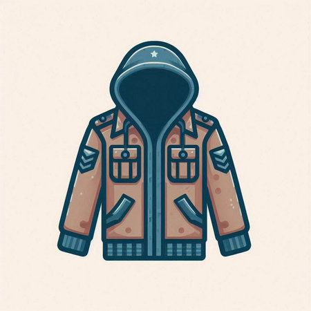 Vintage winter jacket. Vector illustration in retro style. EPS 10のイラスト素材