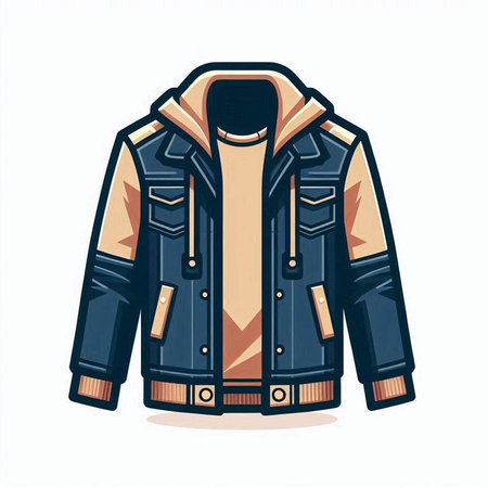 Vector illustration of a winter jacket. Isolated on white background.のイラスト素材
