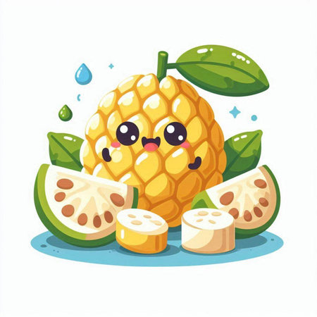 Cute kawaii kawaii kawaii fruit character. Vector illustrationのイラスト素材