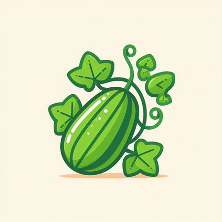 Cucumber icon vector illustration. Cucumis sativusのイラスト素材