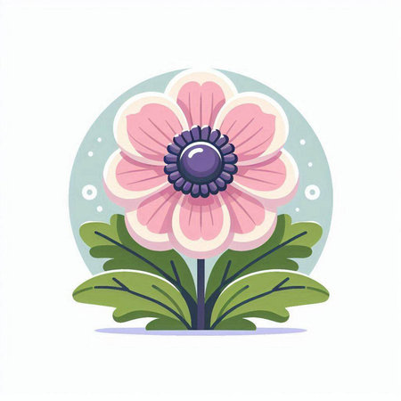 Flower in the garden. Vector illustration in a flat style.のイラスト素材