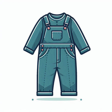 Vector illustration of a work overalls isolated on a white background.のイラスト素材