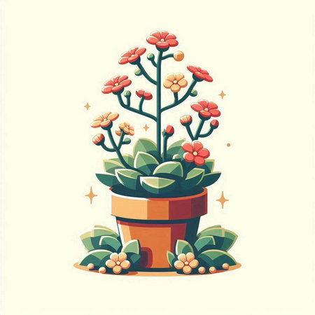 Flowerpot with succulents. Vector illustration in cartoon styleのイラスト素材