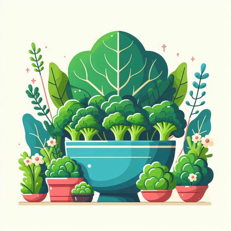 Vector illustration of a houseplant in a pot. Vector illustration.のイラスト素材