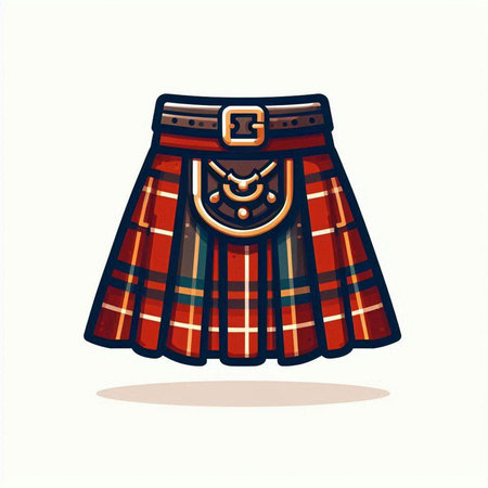 Scottish scottish bag isolated on white background. Vector illustration.のイラスト素材
