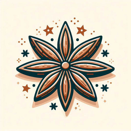 Star anise, hand drawn vector illustration in doodle styleのイラスト素材