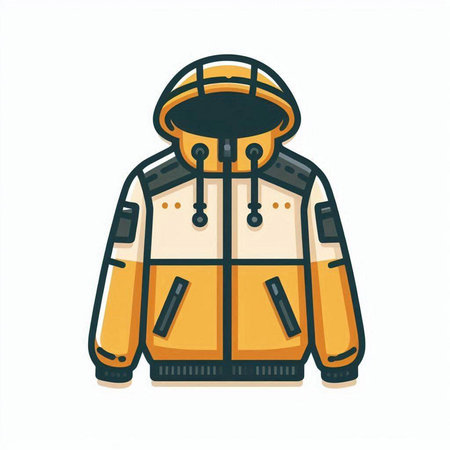 Cartoon winter jacket isolated on a white background. Vector illustration.のイラスト素材