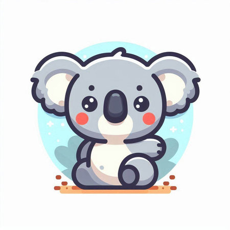 Cute koala vector illustration. Cute koala cartoon character.のイラスト素材
