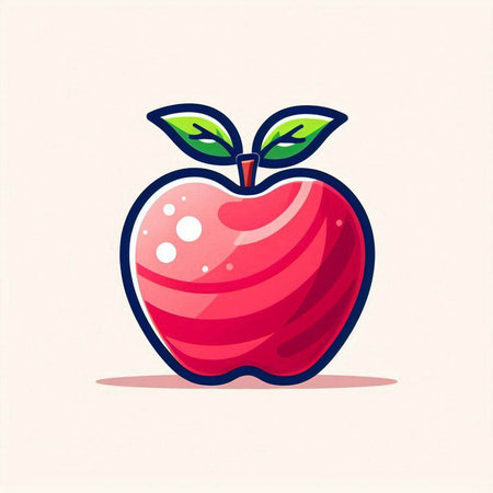 Apple fruit vector icon. Vector illustration of apple isolated on white background.のイラスト素材