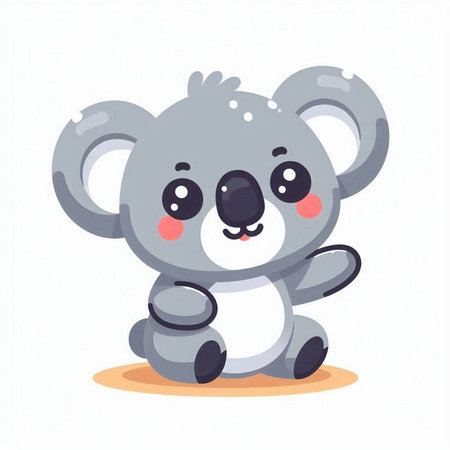 Cute cartoon koala. Vector illustration isolated on white background.のイラスト素材